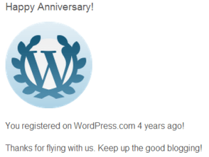 Wordpress anniversary thank you