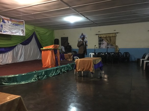 Being introduced at Chinhoyi Baptist. 